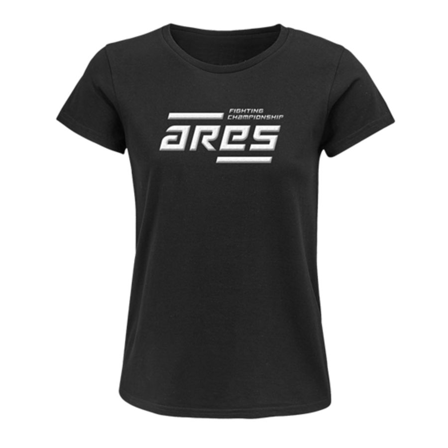 T-shirt Femme NOIR Logo ARES BLANC Puff