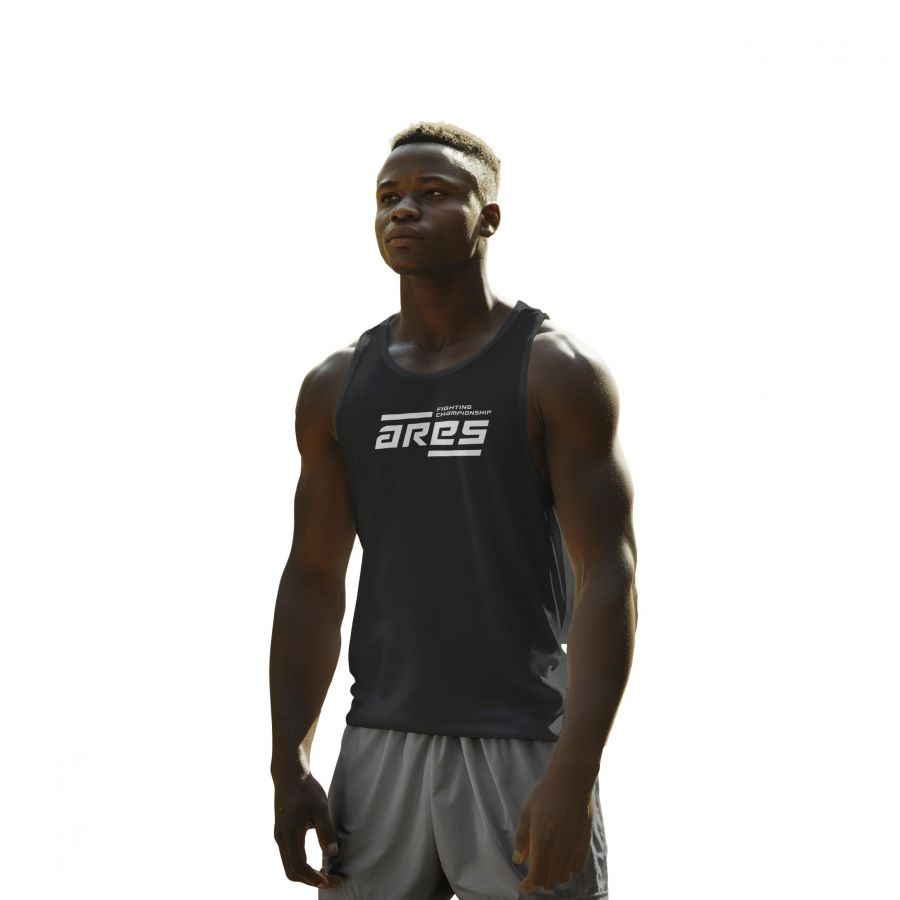 Debardeur NOIR Logo ARES BLANC Puff