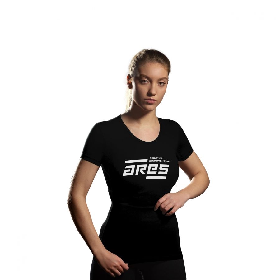 T-shirt Femme NOIR Logo ARES BLANC Puff