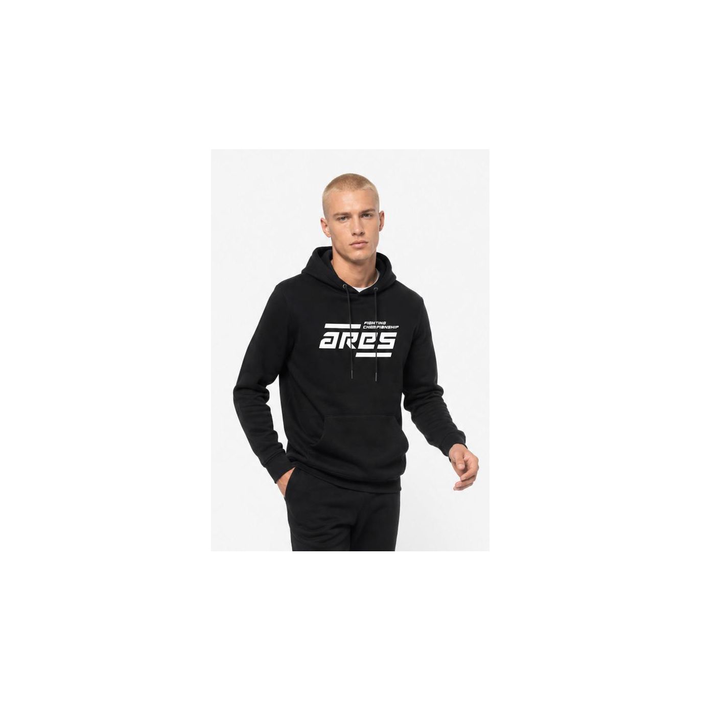 Sweat Capuche NOIR MURANO Grand Logo Blanc